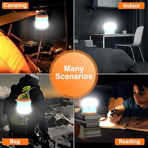 IndoTeam Rechargeable Camping Lantern - Battery Powered Lamp for Outdoor Lighting - LED Rechargeable Light - Blue - IPX4 Water Resistant — view 2