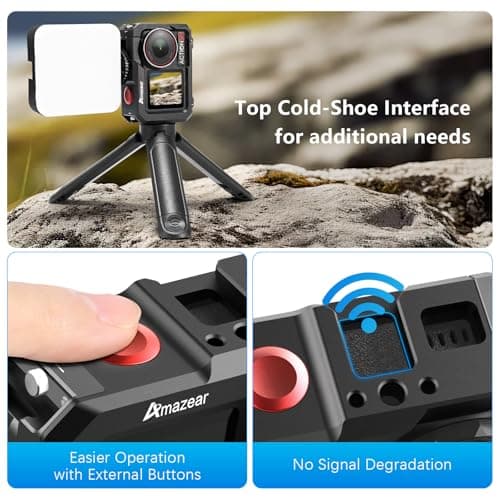 AMAZEAR Metal Cage for DJI Osmo Action 3/4/5 Pro Accessories, Black — view 5