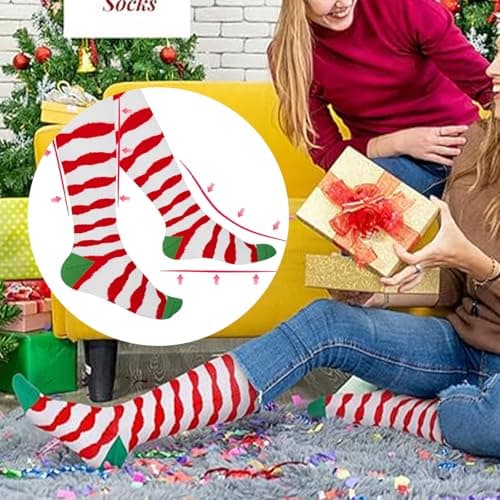 JK Home 2 Pairs Christmas Compression Socks for Women Men, Knee High — view 6