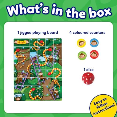 Orchard Toys Jungle Snakes and Ladders, Mini Game, Small and Compact, Ideal for Holiday and Travel, Perfect for Children Aged 4 — view 2