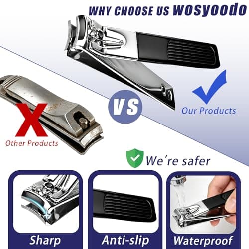 Wosyoodo Manicure Set, 17-in-1 Nail Clippers Set, Nail Set, Professional Stainless Steel Manicure & Pedicure Kit, Mens Nail Grooming Kit, Durable, Portable Travel Case for Home, Travel — view 4