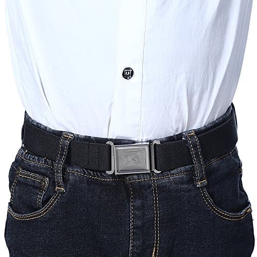 Kids Toddler Adjustable Magnetic Belt - Big Elastic Stretch Belt with Easy Magnetic Buckle for Boys Girls (Black)(Size: One size) — view 5