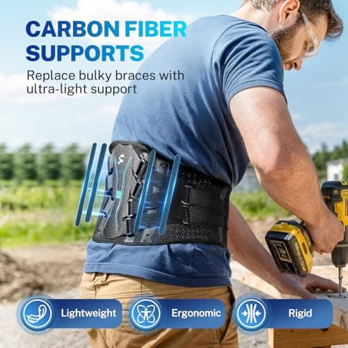 Fitomo Lumbar Support Belt, Carbon Fiber Back Support Pain Relief — view 4
