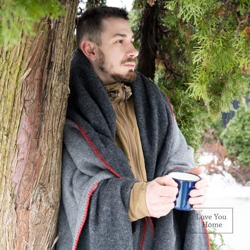 Merino Wool Outdoor Blanket, Camping & Travel Reversible Throw, 51 x 67 in — view 5