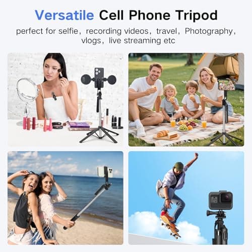 Selfie Stick Vlogging Kit for iPhone/Android, 180cm Selfie Stick with 2 Light and Wireless Microphone, Mobile Phone Tripod for Smartphone, Tiktok/YouTube Starter Kit — view 5