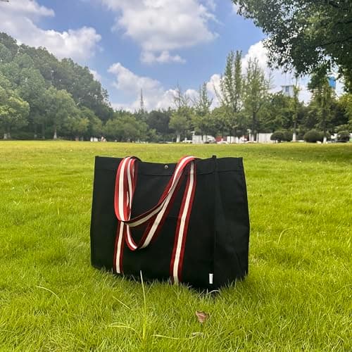 Augbunny 16OZ Canvas Lined Shopping Grocery Tote Multi Purpose Beach Bags Diaper Bag — view 5