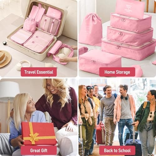 Packing Cubes for Suitcases, 10 pcs Travel Organiser Packing Bags for Clothes Shoes Toiletries Travel Luggage Organizers Storage Bags — view 6