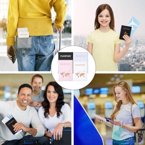 Zpeiran 4 Pack PU Leather Passport Holder,Passport Book Holders Travel Wallet for Passport, Boarding Pass,Credit Cards & Tickets Men & Women — view 3