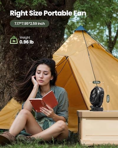 Gaiatop Portable Camping Fan with LED Lantern, Clip on Fan for Tent — view 6