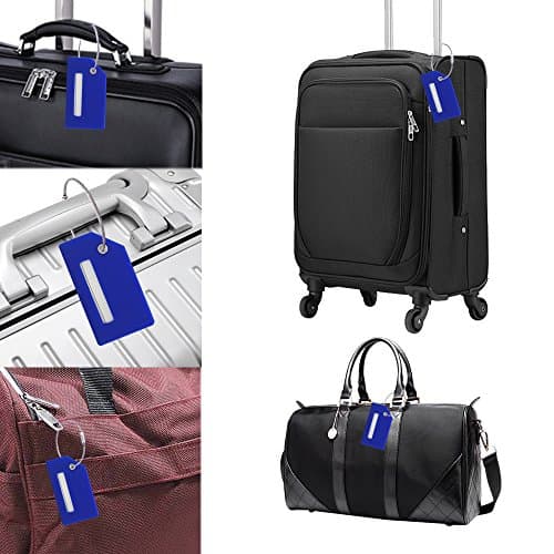2PCS Silicone Luggage Tag with Name ID Card,Blue Luggage Tags to Suitcase — view 6