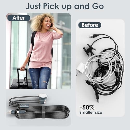 2Pack Upgraded 3 in 2 Multi Charger Cable for Apple Watch iWatch Charger — view 4