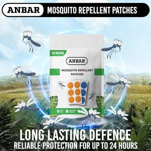 Anbar Mosquito Repellent Patches for Kids and Adults, 132 Patch Set, Small Waterproof Stickers to Repel Bugs and Insects, Deet Free Natural, 24-Hour Protection, Skin Safe — view 4