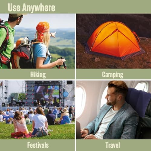Milestone Camping 88070 Inflatable Pillow / Camping & Travel Pillow / Waterproof Flocked Surface / Easy Inflate & Deflate / Lightweight & Compact / 53cm x 26xcm Inflated Size,Blue — view 3