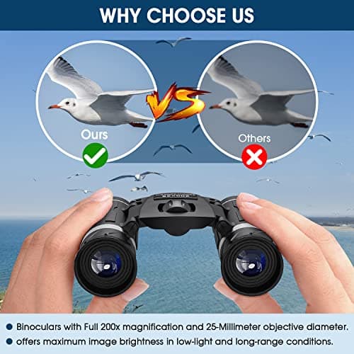 200x25 Compact Binoculars for Adults and Kids, High Powered Mini Pocket Binocular, Small Portable Binoculars Ideal Essentials for Travel, Camping, Bird Watching, Cruise, Concert, Football — view 5