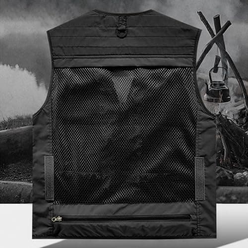 Men’s Utimen’s Utility Giletlity Gile Cargo Vests with Multi Pockets Outdoor Lightweight Travel Security Vest Plus Size Sleeveless Zip up Jackets for Tool Work Fishing Hiking — view 4