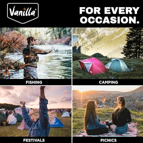 Vanilla Leisure Beach Chairs Low Folding Lightweight Compact & Portable Beach Chair For holiday, Festival, Camping & More High Back Foldable & Reclining Low Chairs — view 4