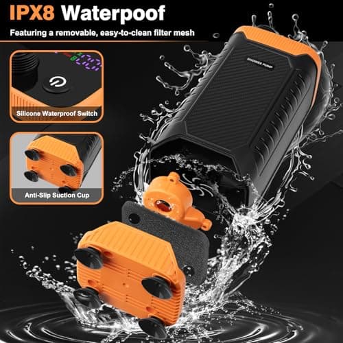 Heyeke Portable Camping Shower, 8000mAh Rechargeable Battery Pump — view 5