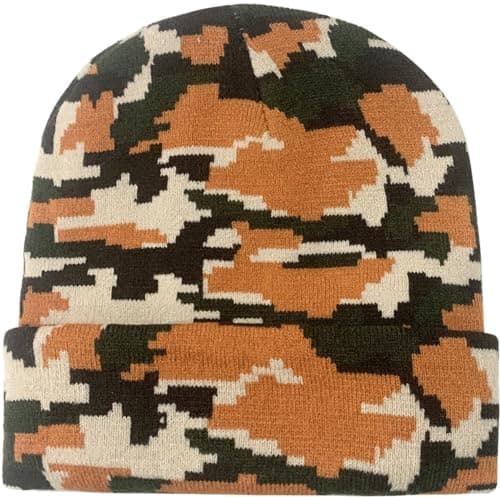 ATNKE LED Lighted Beanie Cap,USB Rechargeable Running Hat Ultra Bright 4 LED Waterproof Light Winter Warm Gifts for Men and Women/Camouflage Yellow — view 4