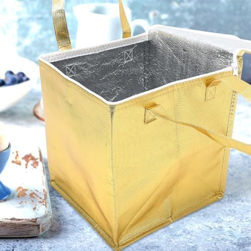 Golden Non Woven Cake Cooler Bag, Insulated Foldable Large Capacity — view 4