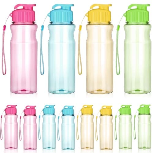 12 Pack Plastic Water Bottles Bulk for Kids, 500ml Reusable Drinks Bottles