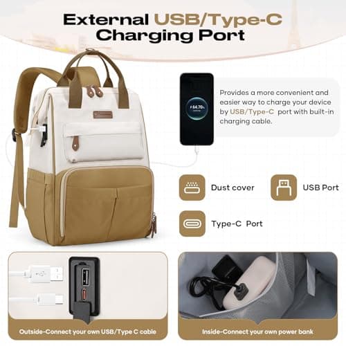 Maelstrom 15.6-17.3" Laptop Backpack with Lunch Box, Work Bag for Women Men — view 3