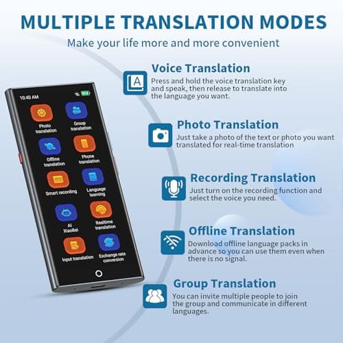 PEDNRJFT Language Translator Device,2026 Upgraded No WiFi Needed — view 4