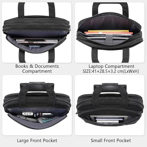 MATEIN 17 inch Laptop Bag, Water-Repellent Computer Briefcase — view 5