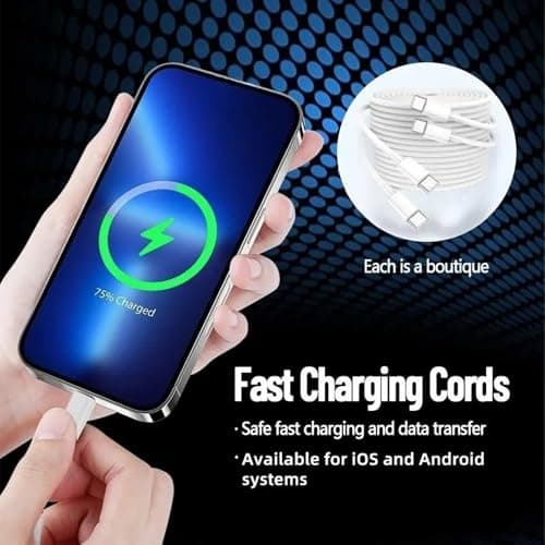 6-in-1 Mobile Charging Kit Gift Box – Portable Power Bank, Magnetic Charger Compatible with iPhone, USB-C Cable & Fast Wall Adapter – All-in-One Phone Accessories Set (White) — view 4