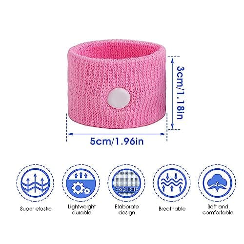JEOPKO 2 Pairs Motion Sickness Wristbands,Sea Sickness Wristbands Travel Sickness Bands Motion Sickness Relief Bands Anti Nausea Wristbands Natural Nausea Relief for Sea Car Airplanes(Pink and Blue) — view 2