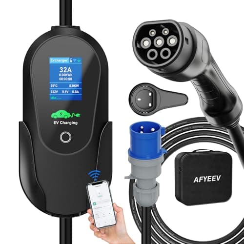 AFYEEV EV Charger 7kw Type 2 8M, Portable EV Charger Cable with Smart App