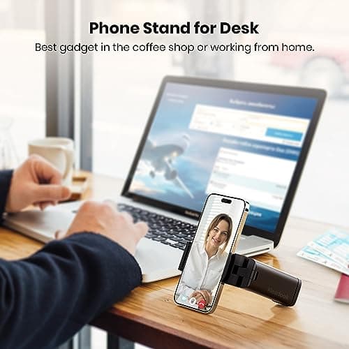 Airplane Phone Holder - Klearlook 4 in 1 Adjustable Phone Stand for Travel,360 Rotation Handsfree Viewing Flight Phone Holder,Foldable Travel Essential,Accessory for Flying/Traveling/Home/Office-Black — view 4