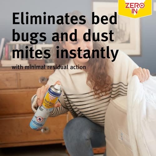Zero In Bed Bug & Dust Mite Killer – Bed Bug Spray for Mattress, Bed Frames & Furnishings - Fast-Acting Aerosol Surface Treatment for Immediate Results - Prevents Allergies - 300ml — view 4