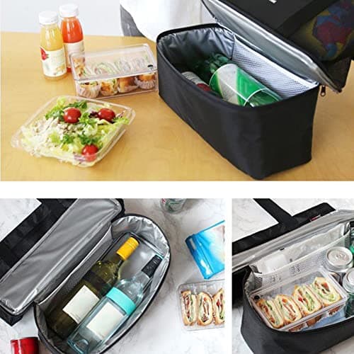 LEEZAD Mesh Tote Bag, Double Layer Nylon Insulated Beach Tote with Cooler Layer, Multi Functional Pockets Large Capacity Beach Tote for Family Travel Vaca — view 4