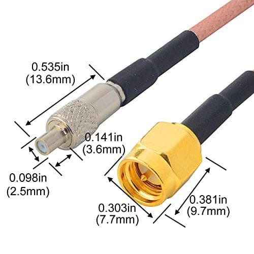 Boobrie SMA Male to TS9 Female Adapter Cable 15CM TS9 Female to SMA Male RG316 Coaxial Cable Low Loss Antenna Cable for 3G 4G LTE Hotspot Router WiFi Pack of 2 — view 4