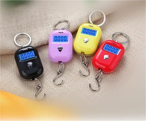Portable Digital La Weight Scale 25kg Capaci Electronic Hook Scale with LCD Display 5 Pack Mini Handheld Travel Bag Weighing Scales (Red) — view 2