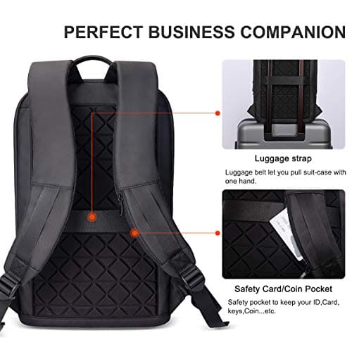 HEROIC KNIGHT Slim Laptop Backpack for Men 15.6 Inch with USB Charging Port — view 3