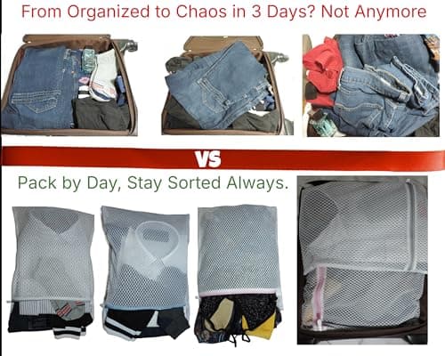 Mesh Laundry Bags for Delicates – 3-Pack (12″×16″) with Color-Coded Zippers – Honeycomb Mesh, Locking Zipper, Washer & Dryer Safe for Bras, Socks, Travel Clothes — view 6