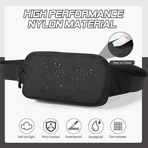 MoKo Fanny Packs for Women Men, Running Waist Packs, Belt Bag, Black — view 3