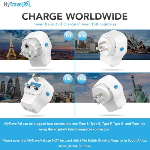 MyTravelPal Universal Travel Adapter 20W PD USB C | UK Safety Standards — view 2