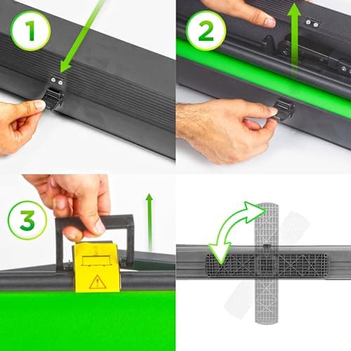 Duronic Floor Green Screen Backdrop FPS15 Projector Screens with Stand, Portable Foldable Crease-Free Projection Display Viewing Sheet Backgrounds for Projectors, Home, Office, Videos with Carry Case — view 5