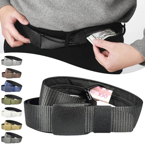 VALINK Money Belt, Travel Belt with Internal Zip, Cash Belt Anti-Theft with Pocket,120cm ArmyGreen — view 5