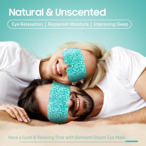BeHoomi Steam Eye Mask, 10 Packs Heated Eye Mask, Self Heating Disposable SPA Warm Compress for Eyes Sleep Mask, Soothing Moist Heat Eye Masks, Travel Essentials & Relaxation Gifts (Unscented) — view 2