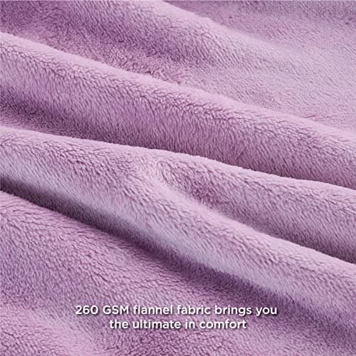 Bedsure Fleece Throw Blanket for Sofa - Flannel, Light Purple, 130x150 cm — view 4