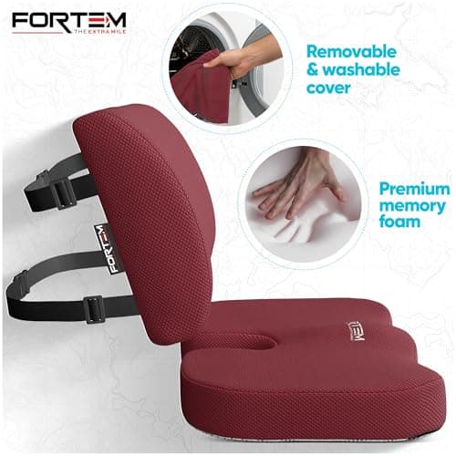 FORTEM Seat Cushion & Lumbar Support for Office Chair, Car Seat Cushions — view 3