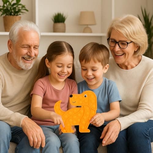 Ranzah Dog Shaped Pop Fidget Toy Silicone Bubble Sensory Toy for Kids & Adults – Stress Relief, Anxiety Relief, Autism, ADHD, Classroom & Travel (Orange Dog) — view 6