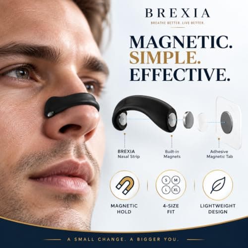BREXIA Magnetic Nasal Strips for Breathing, 30 Nights Starter Kit – 4 Sizes (S/M/L/XL) Anti-Snoring Nose Strip for Your Perfect Fit Better Sleep, Breathing & Focus – UK-Designed — view 5