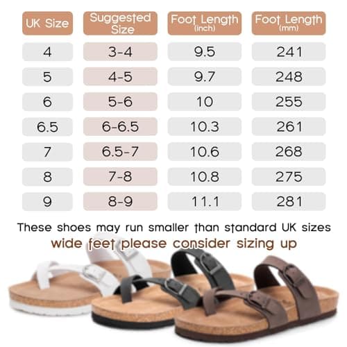 FITORY Women's Leather Sandals Comfort Cork Footbed Suede Taupe Size 7 — view 6