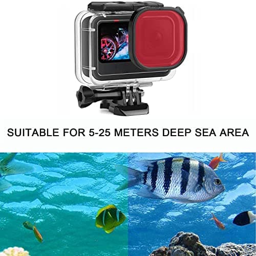 FitStill 60M/196FT Underwater Waterproof Protective Case for Go Pro Hero 7/6/5/2018 Black, Includes 3-Pack Dive Filters, Floating Hand Grip，Accessory Kit — view 6