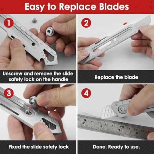 Utility Tool, Box Cutter, Gifts for Men, Stainless Steel Tool, 2 Pack — view 4
