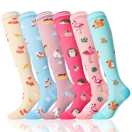 Zuimei 6 Pairs 20-30 mmhg Compression Socks for Women Men